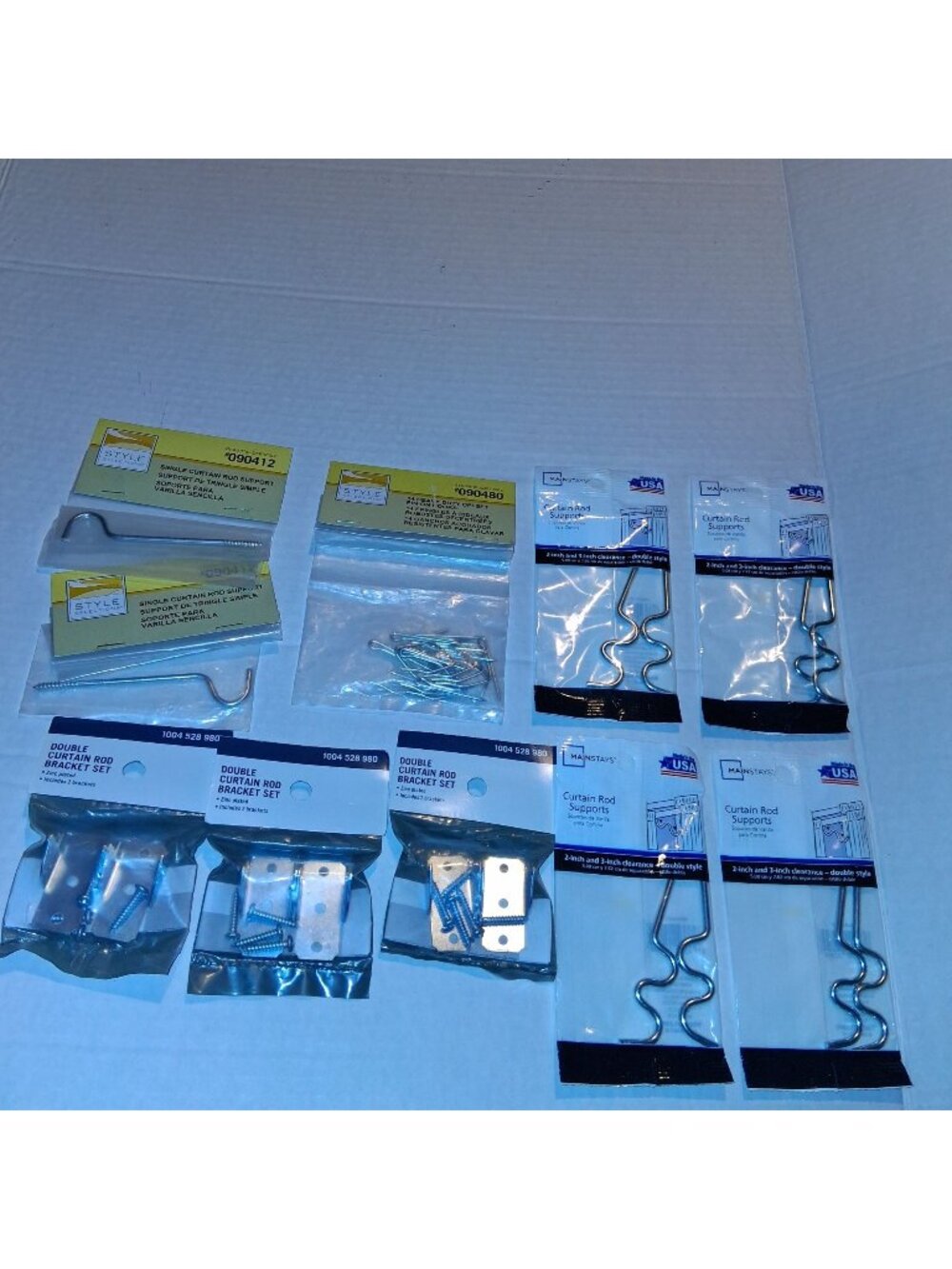 Assorted Curtain Rod Brackets & Supports Lot Style Selections & Mainstays Single